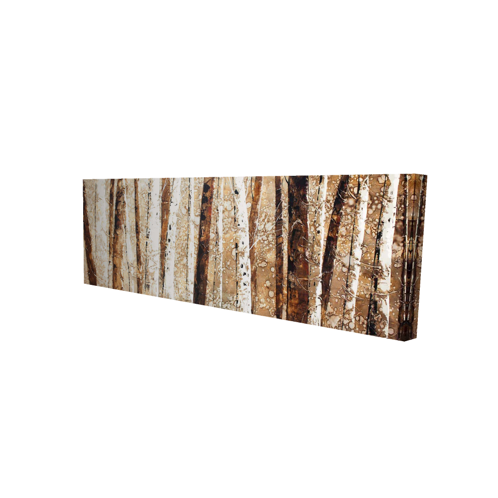 2080-1648-LA72 16 x 48 in. Tree Trunks Brown Rustic Canvas - Home Decor Wall Art