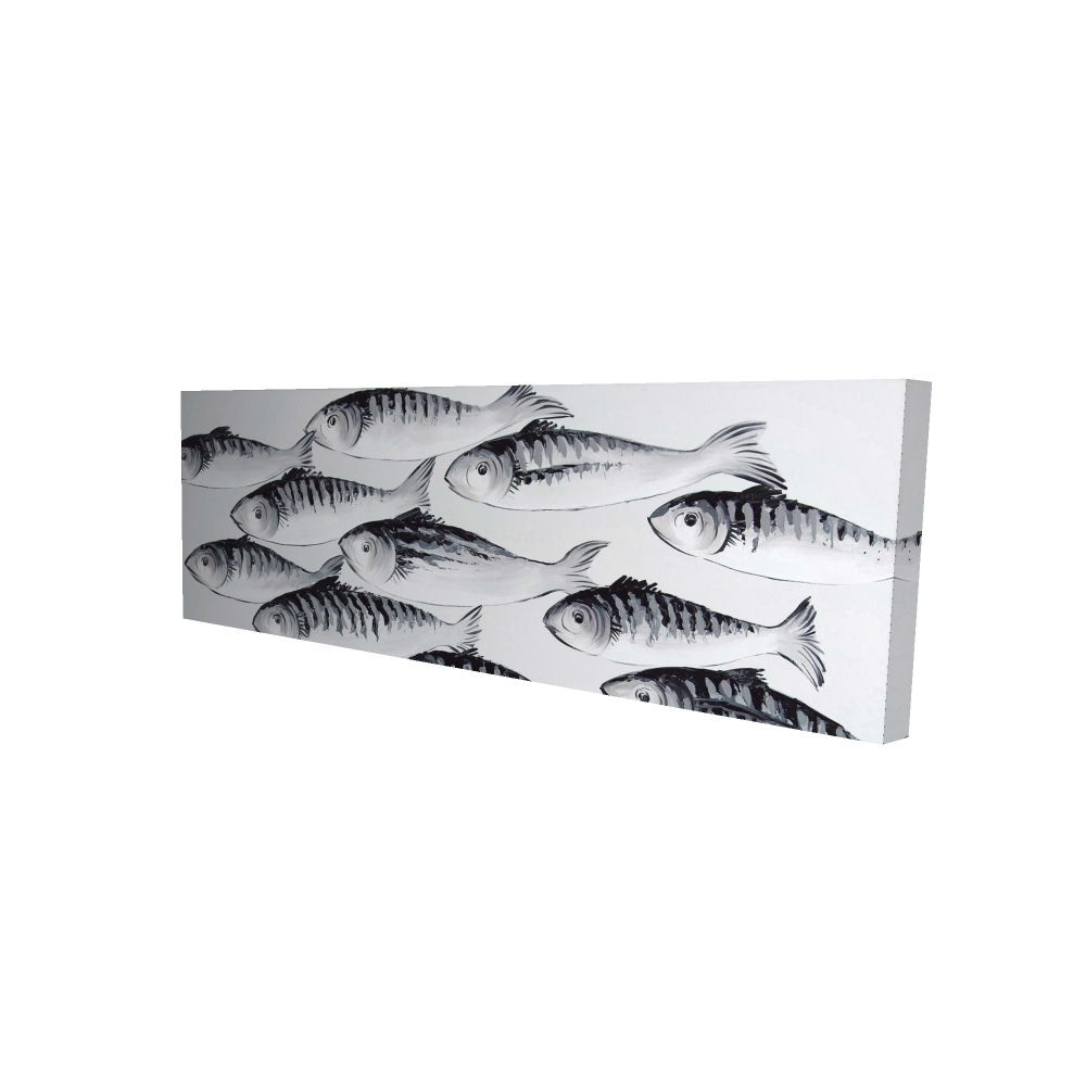 2080-1648-AN435 16 x 48 in. Gray School of Fish Canvas - Aquatic Home Decor Wall Art