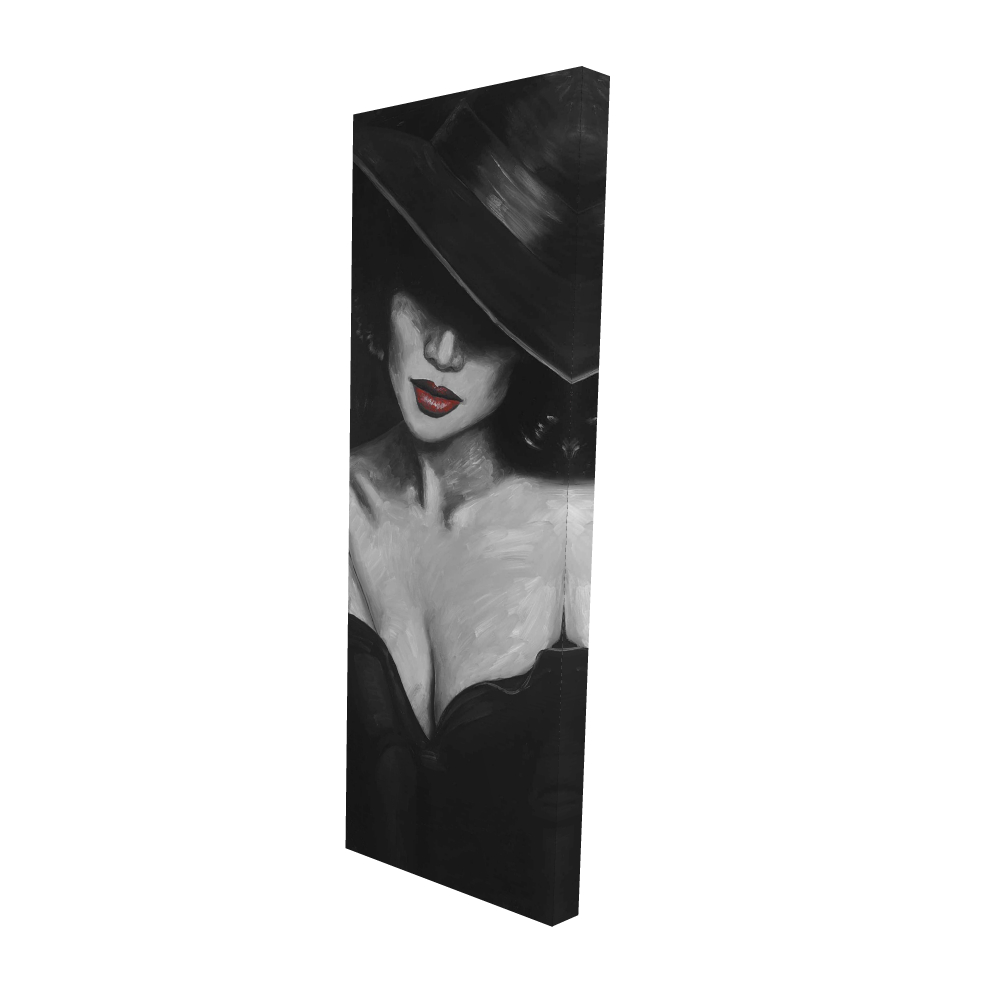 2080-4816-FA29 16 x 48 in. Romantic Bedroom Canvas - Mysterious Red Lips Lady Decor