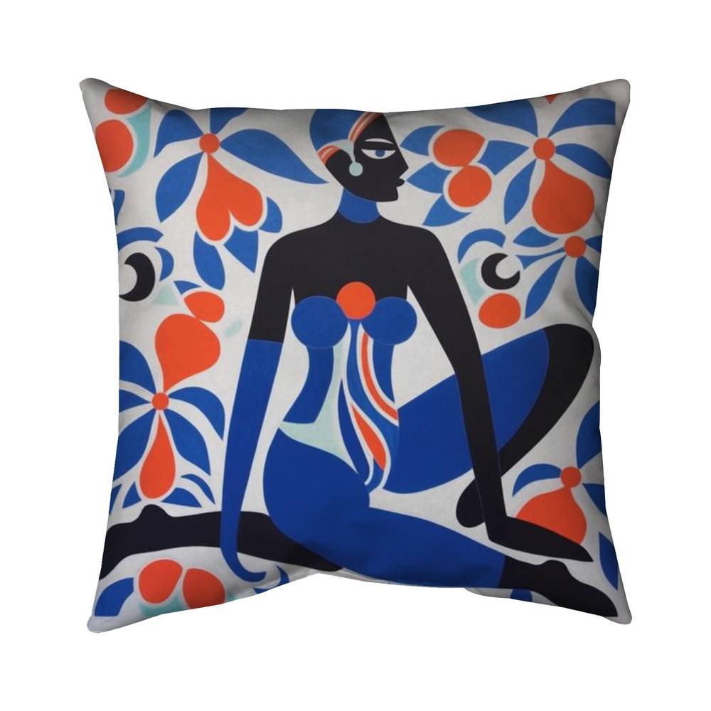 5543-1616-FI106 16 x 16 in. Abstract Blue Pillow - Beautiful Posture Home Decor Cushion