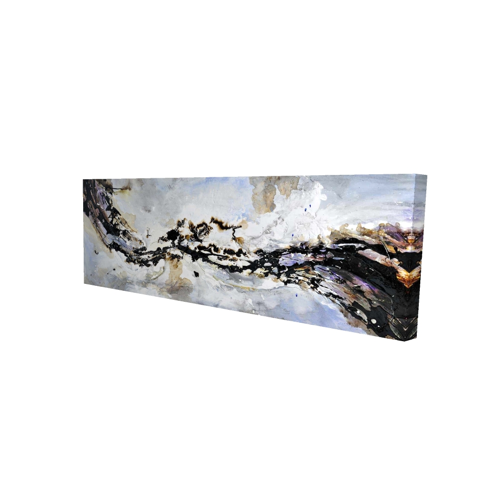 2080-1648-AB8 16 x 48 in. Texturized Blue Abstract Wave Canvas - Home Decor Art