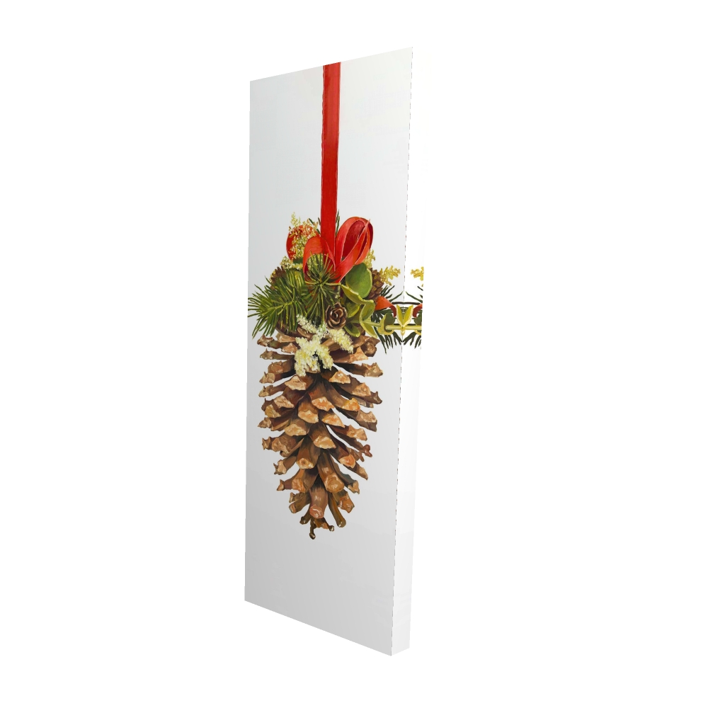 2080-4816-HO12 16 x 48 in. Rustic Holidays Trees Canvas - Christmas Pine Cone Decor