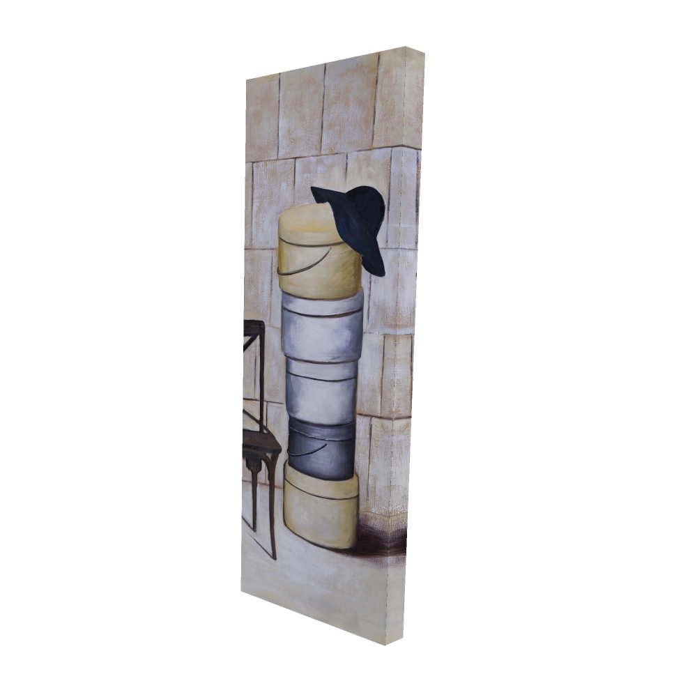 2080-4816-MI32 16 x 48 in. Object Brown Hat Boxes Canvas - Contemporary Home Decor Art