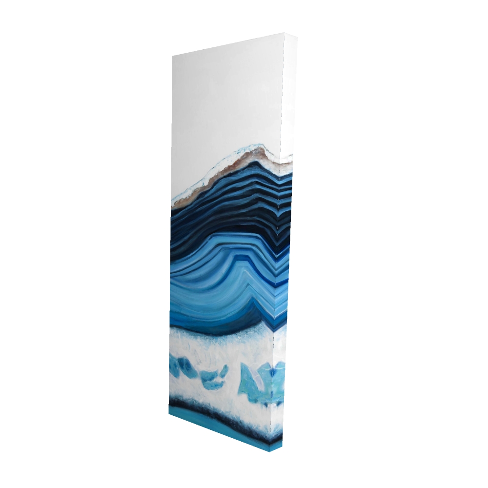 2080-4816-MI98 16 x 48 in. Blue Geode Profile Canvas - Blue Object Bedroom Wall Art