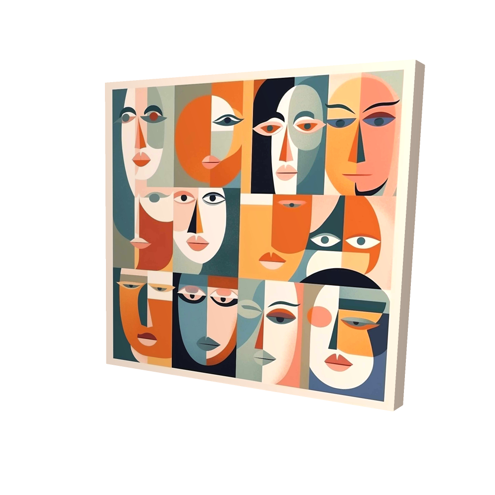 2080-2424-AB126 24 x 24 in. Judgmental Gaze Abstract Canvas - Modern Home Decor Artwork