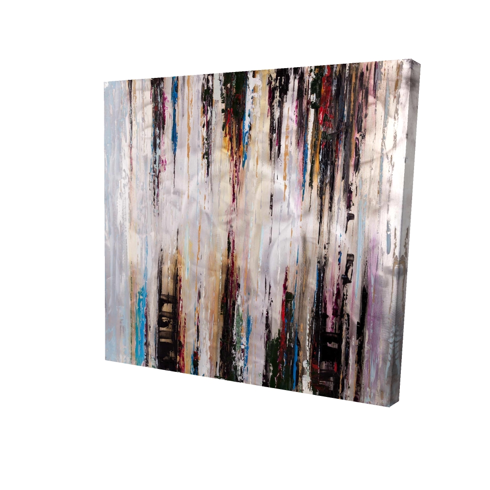 2080-2424-AB17 24 x 24 in. Modern Blue Abstract Canvas - Abstract Runny Paint Decor