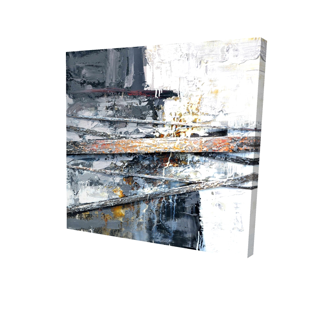 2080-2424-AB6 24 x 24 in. Abstract Industrial Canvas - Texturized Paint Stripes Decor