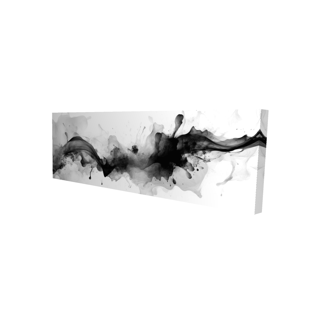 2080-2060-AB130 20 x 60 in. Darkness Incarnate - White Abstract Minimalist Canvas Decor