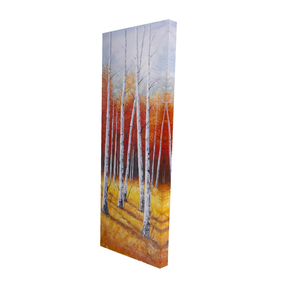 2080-4816-LA24 16 x 48 in. Modern Gray Fall Forest Canvas - Bedroom Wall Art Decor