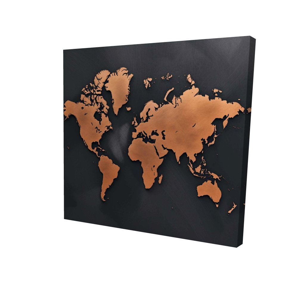 2080-2424-BL7 24 x 24 in. Rusted Map Pattern Blue Prints Canvas - Home Decor Wall Art