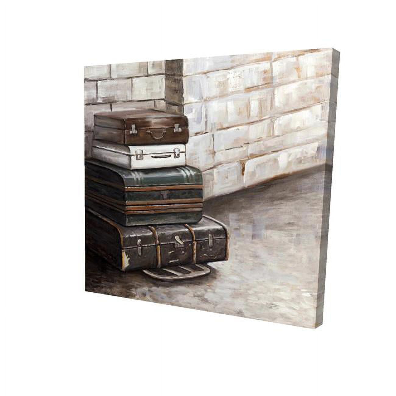 32 x 32 in. Four Old Traveling Suitcases-Print on Canvas