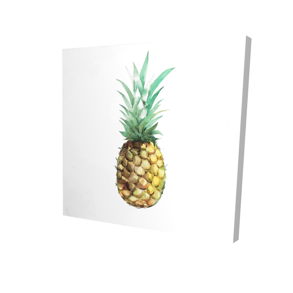 2080-2424-GA77 24 x 24 in. Watercolor Pineapple Canvas - Brown Exotic Kitchen Decor