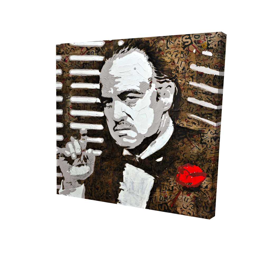 2080-2424-FI5 24 x 24 in. Brown Figurative Bedroom Canvas - Black & White the Godfather