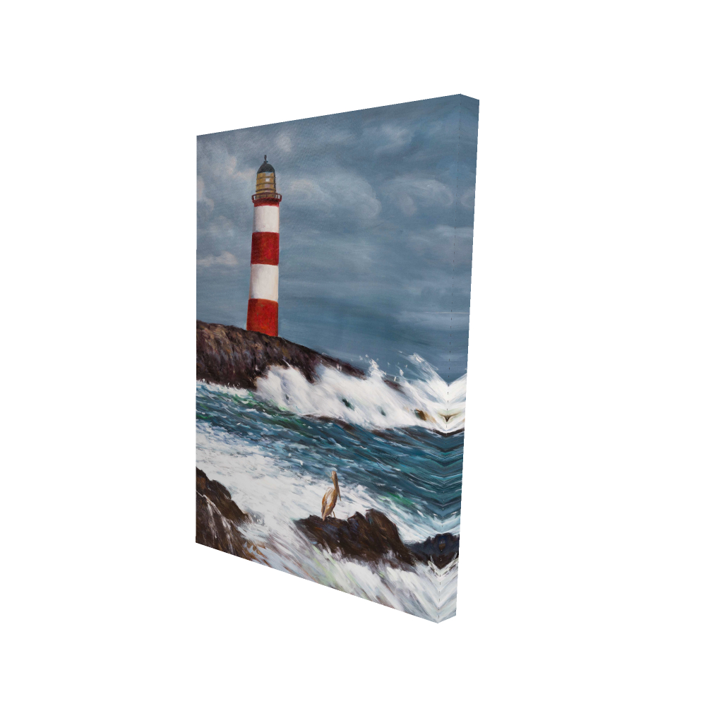 2080-3624-CO51 24 x 36 in. Lighthouse at the Edge of the Sea Unleashed - Red Canvas Art