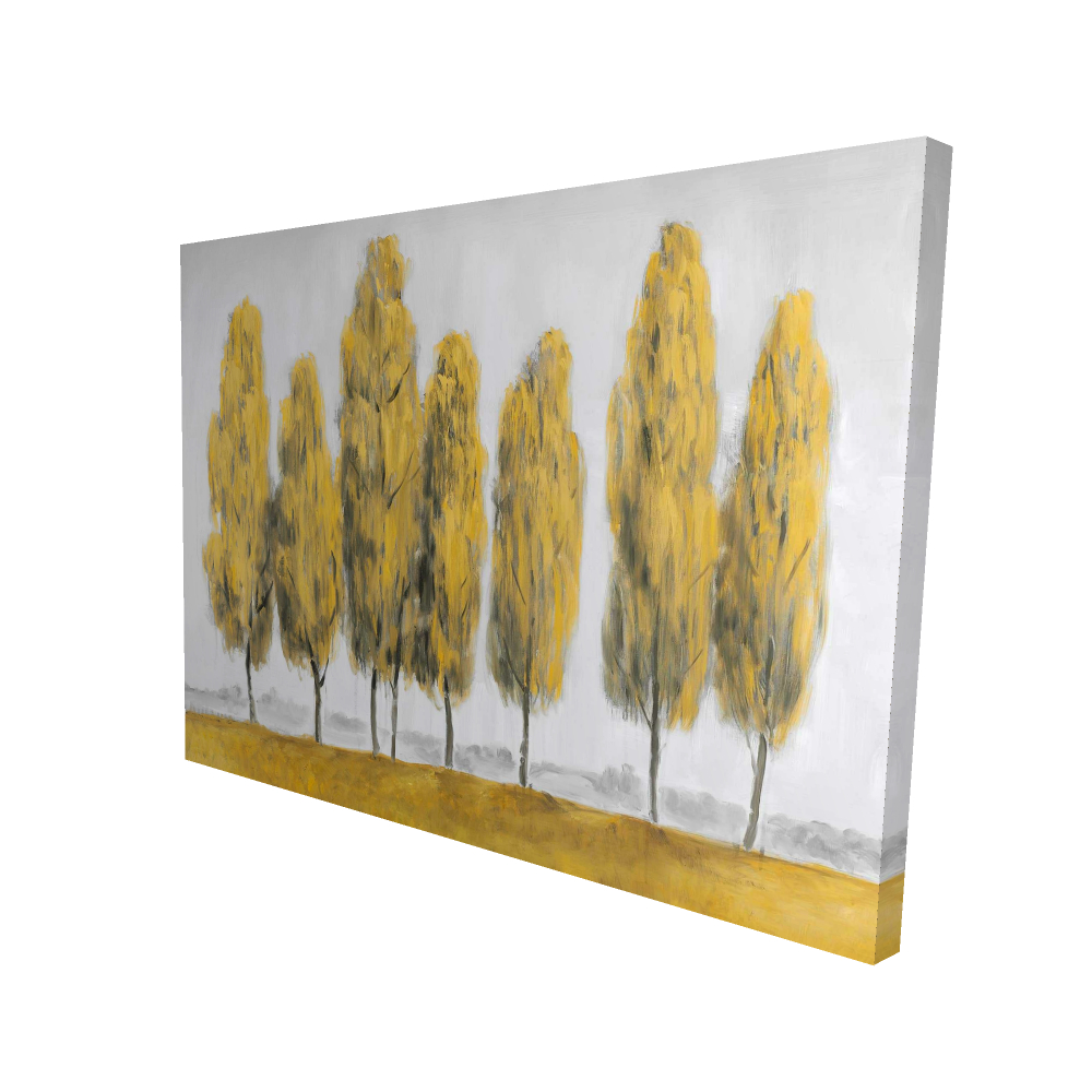2080-3648-LA80 36 x 48 in. Abstract Yellow Trees - Modern Canvas for Home Decor
