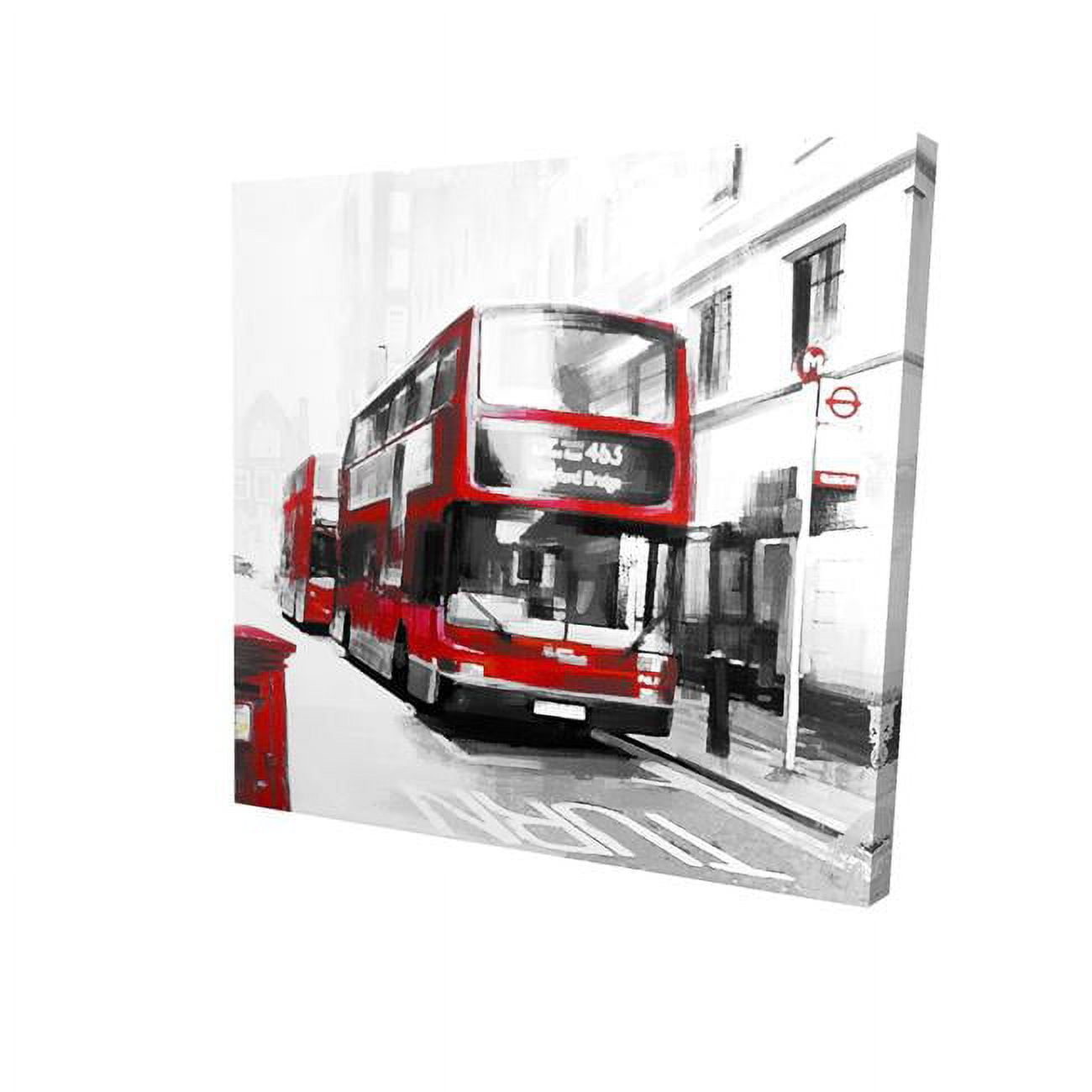 12 x 12 in. Red Bus Londoner-Print on Canvas