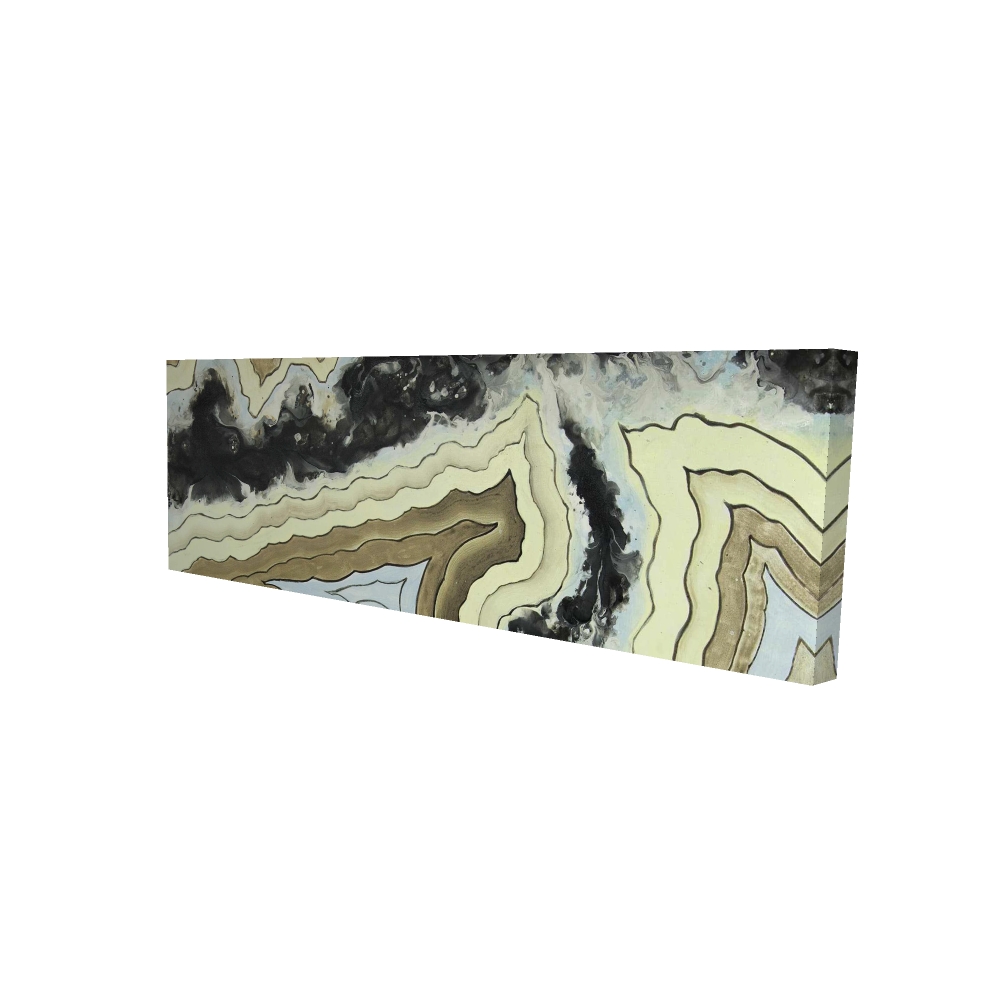 2080-1648-MN5 16 x 48 in. Lace Agate Abstract Canvas - Black Bathroom Home Decor