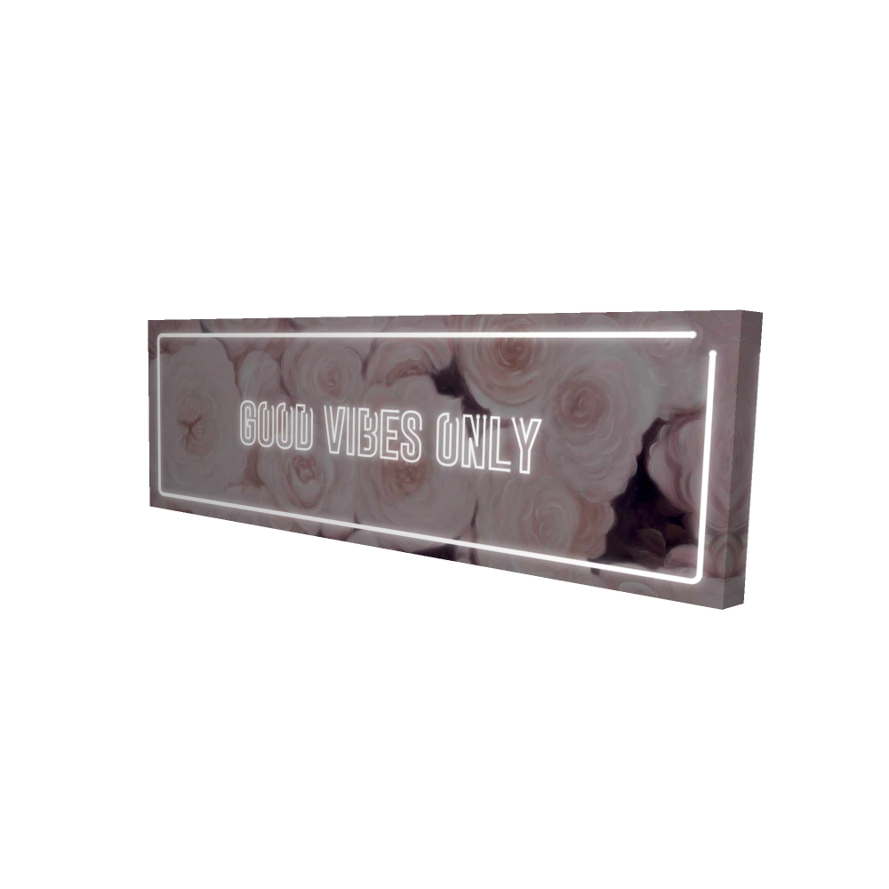 2080-1648-QU26 16 x 48 in. Modern White Canvas - Good Vibes Only Roses - Home Decor