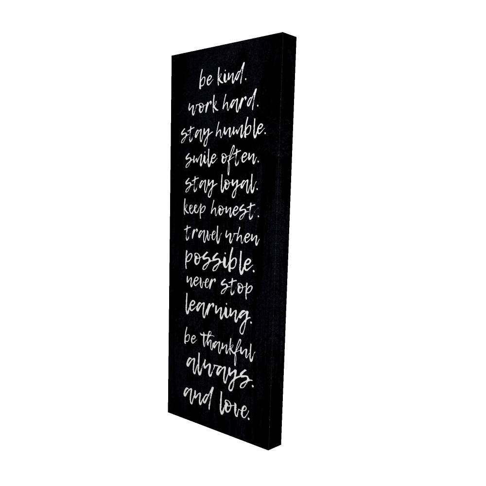 2080-4816-QU6 16 x 48 in. Be Kind Work Hard Stay Humble Canvas - Modern Home Decor