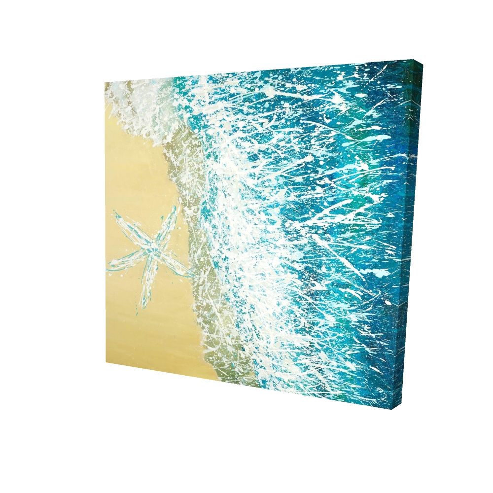 2080-2424-CO80 24 x 24 in. Left Side Seastar Canvas - Aquatic Home Decor Art