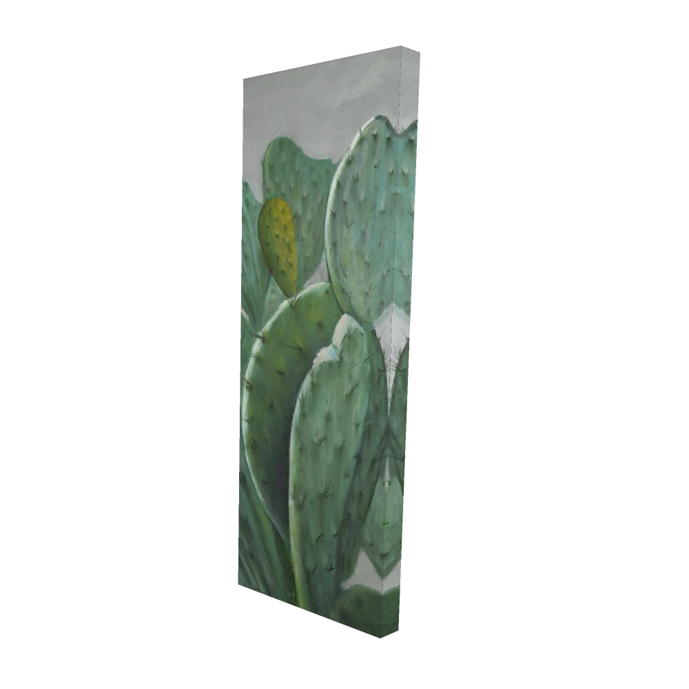 2080-4816-FL139 16 x 48 in. Paddle Cactus Gray Canvas - Exotic Bedroom Decor Wall Art