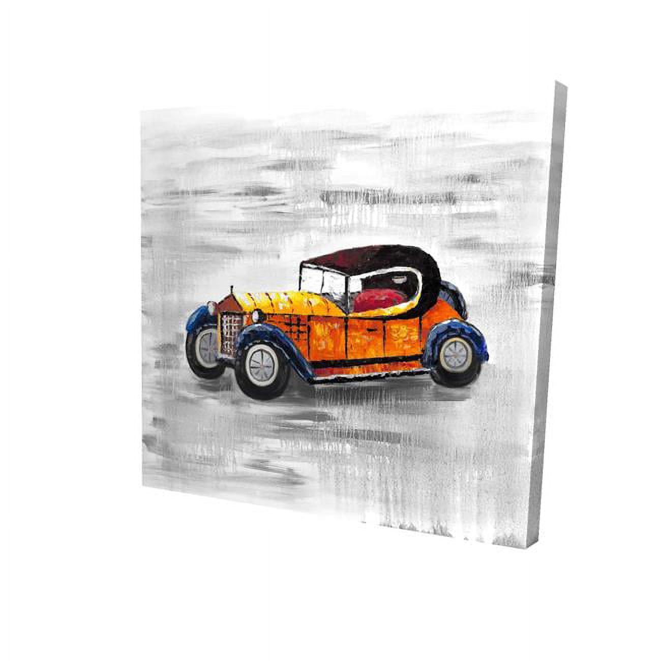 32 x 32 in. Yellow Vintage Car Toy-Print on Canvas