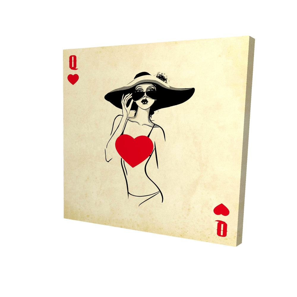2080-2424-MI14 24 x 24 in. Queen of Hearts Canvas - Retro Hobbies Man Cave Decor