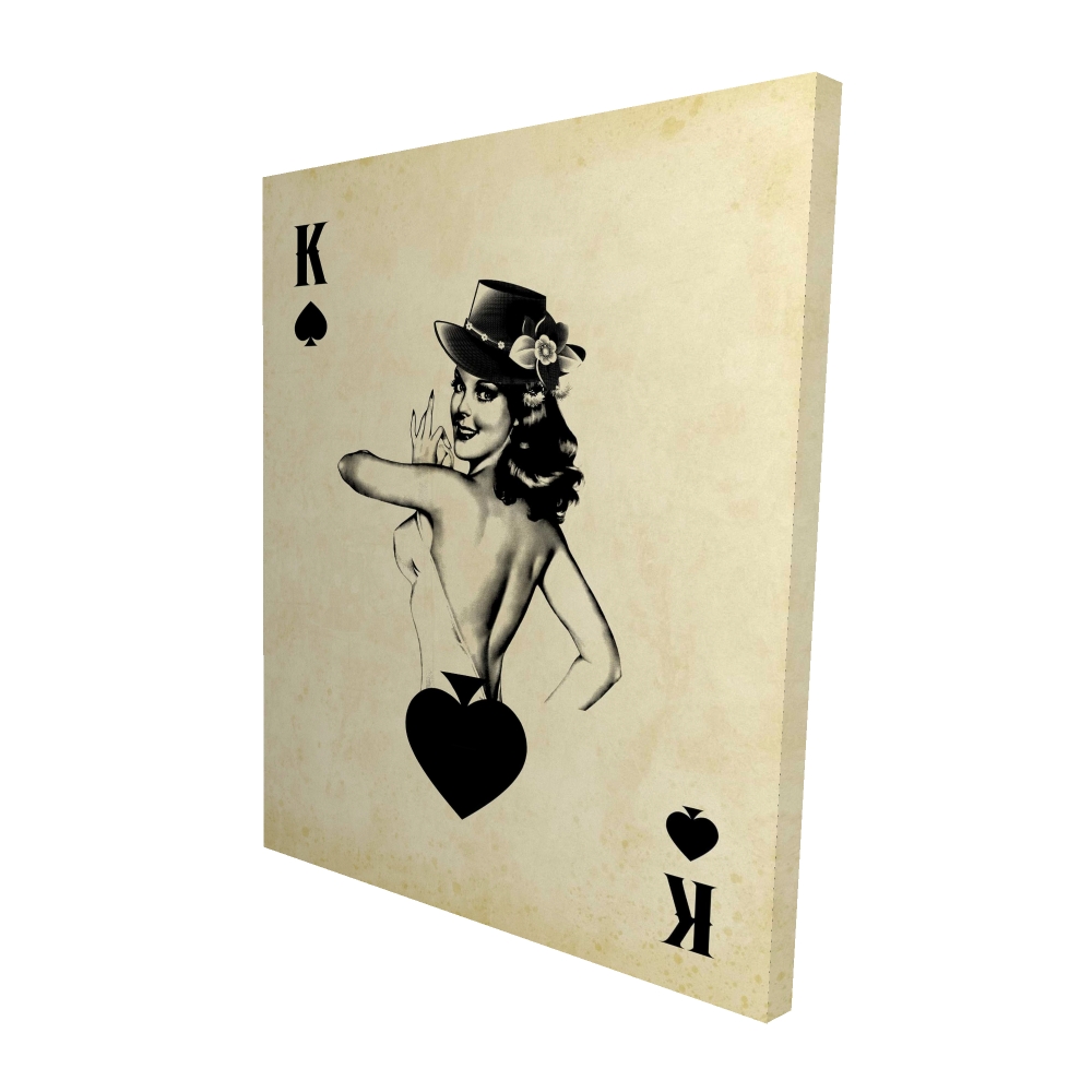 2080-6048-MI15 48 x 60 in. Retro King of Spades Canvas - Man Cave Home Decor