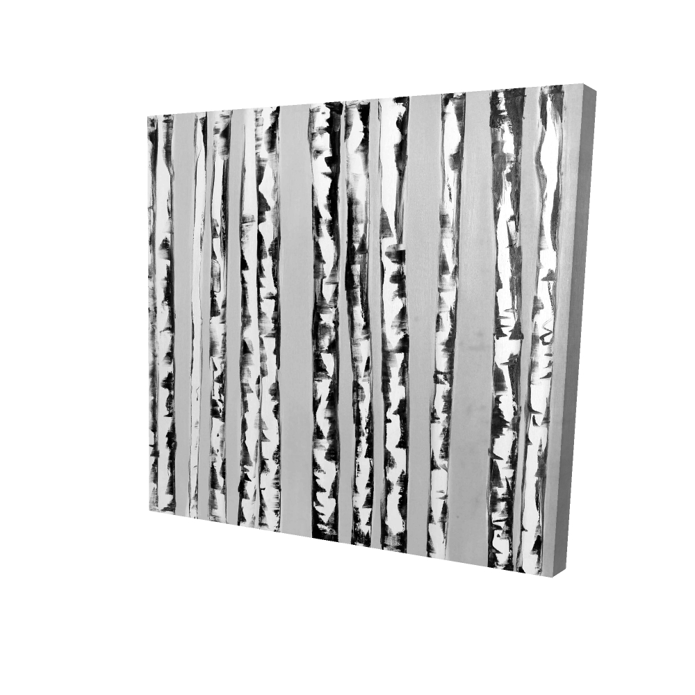 2080-2424-LA52-2 24 x 24 in. Gray Trees Canvas - Birches Black & White Home Decor