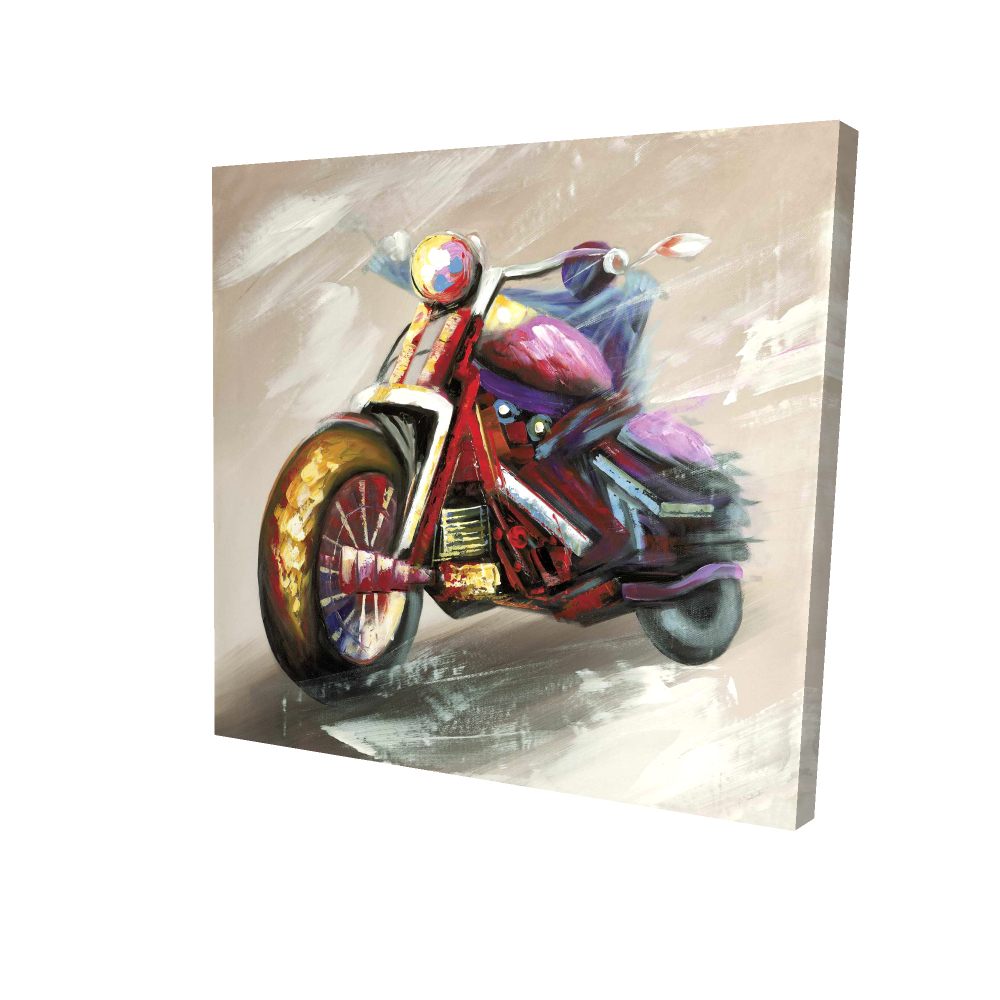 2080-2424-TR10 24 x 24 in. Abstract Motorcycle Canvas - Red Transportation Wall Art