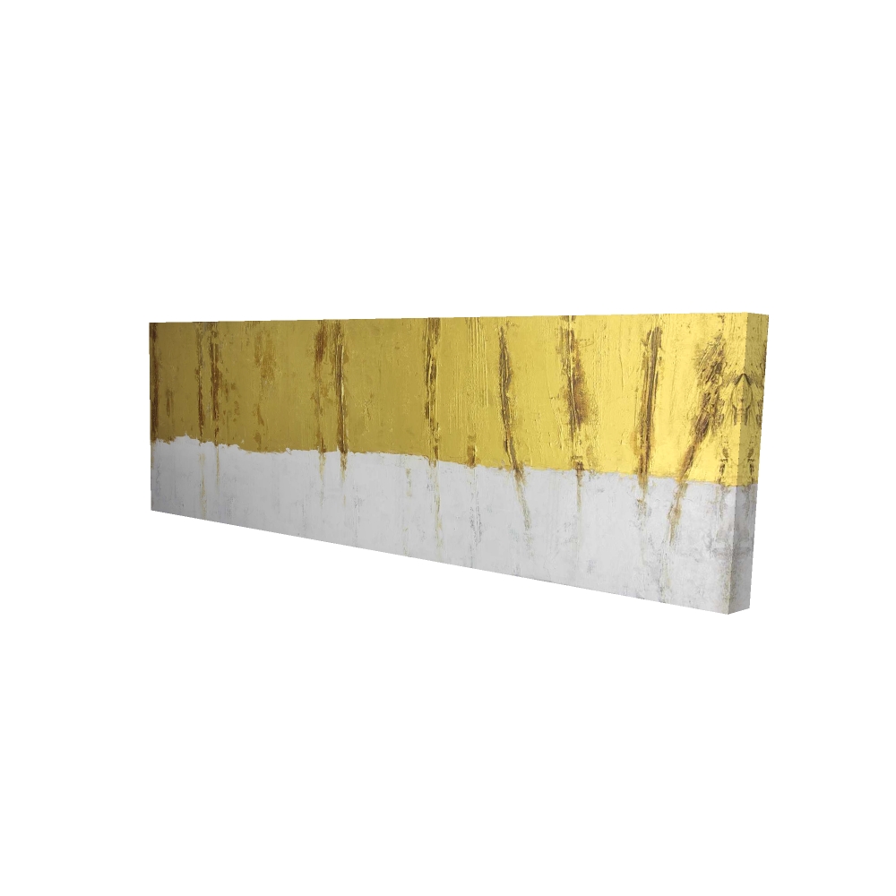 2080-1648-AB80 16 x 48 in. White Pattern Abstract Canvas - Golden Stripe Home Decor