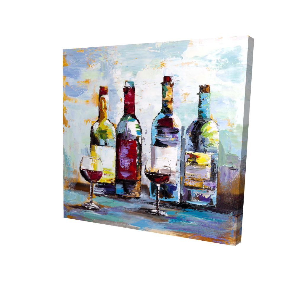 2080-2424-GA25 24 x 24 in. Wine Tasting Blue Canvas - Home Decor Kitchen Art