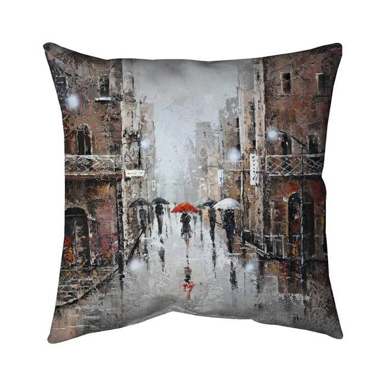 18 x 18 in. City Rain-Double Sided Print Indoor Pillow
