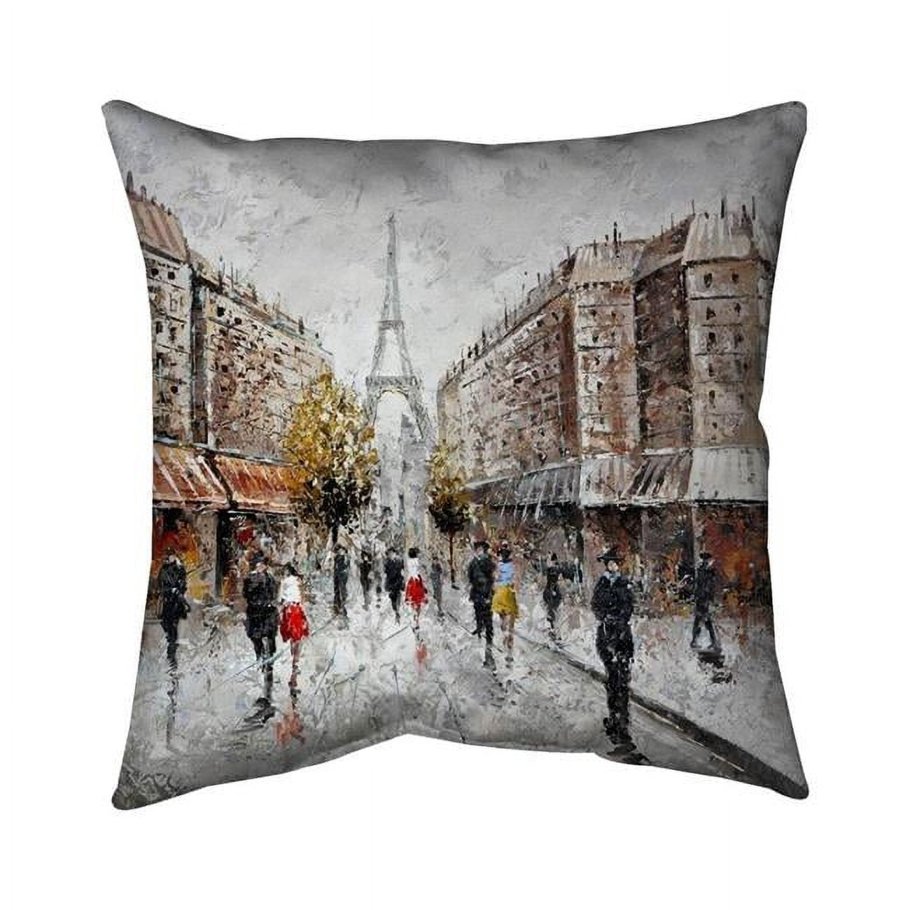 18 x 18 in. Paris Busy Street-Double Sided Print Indoor Pillow