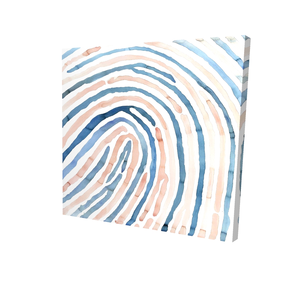 2080-2424-MI112 24 x 24 in. Fingerprint Blue Bathroom Canvas Decor - Unique Home Art
