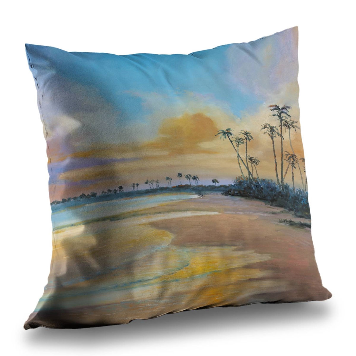C1PT1414ERDGA3 14 x 14 in. Sunset by the Sea - Exotic Poly Twill Throw Pillow Insert