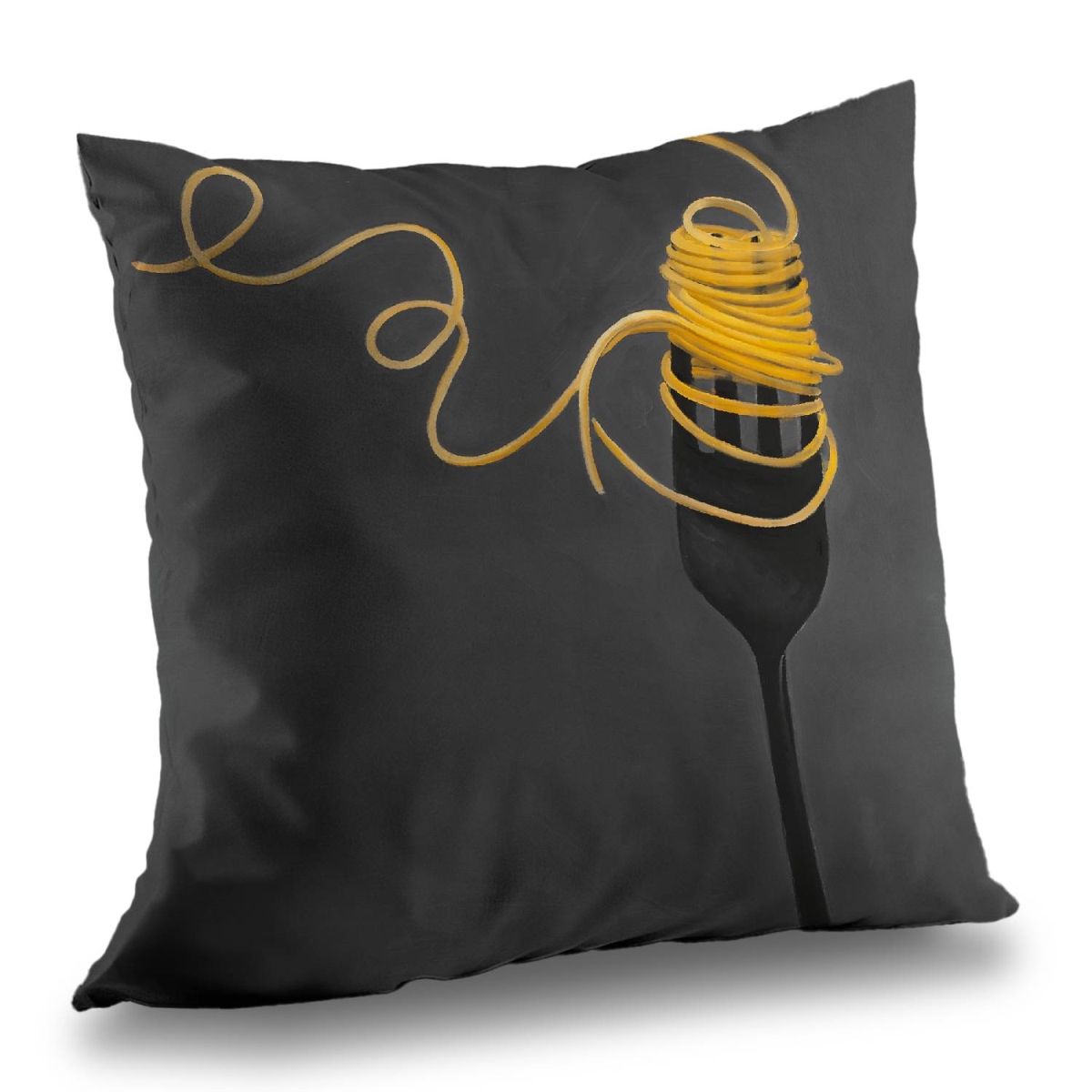 C1PT14149LNTS1 14 x 14 in. Spaghetti Pasta Around A Fork Throw Pillow - Home Decor Insert
