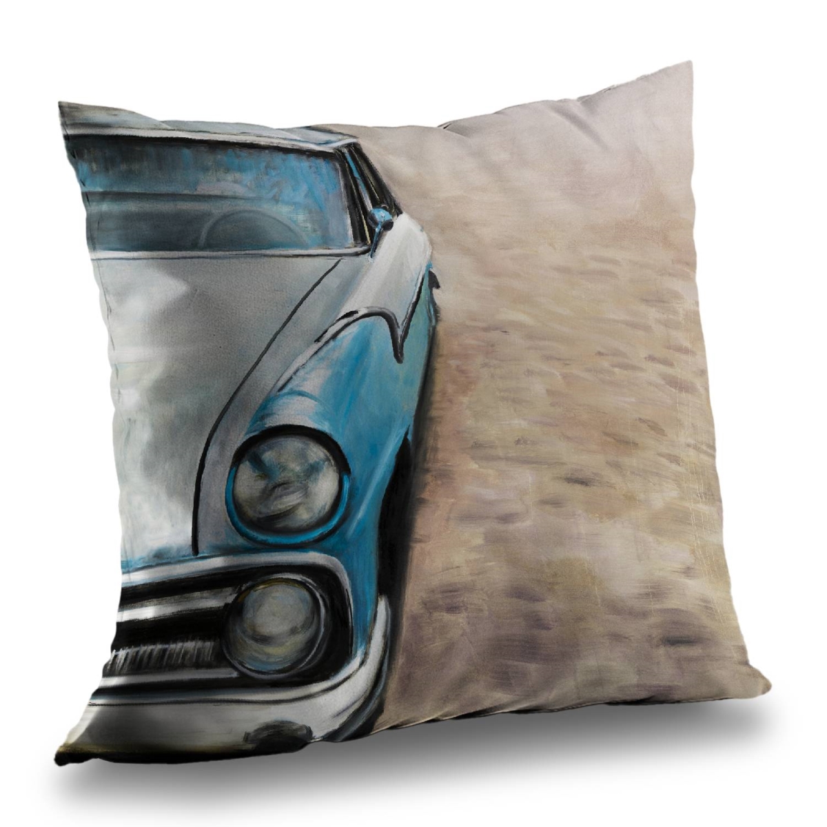 C1PT141495VF87 14 x 14 in. Old Classic Car Throw Pillow - Blue Poly Twill Insert Decor