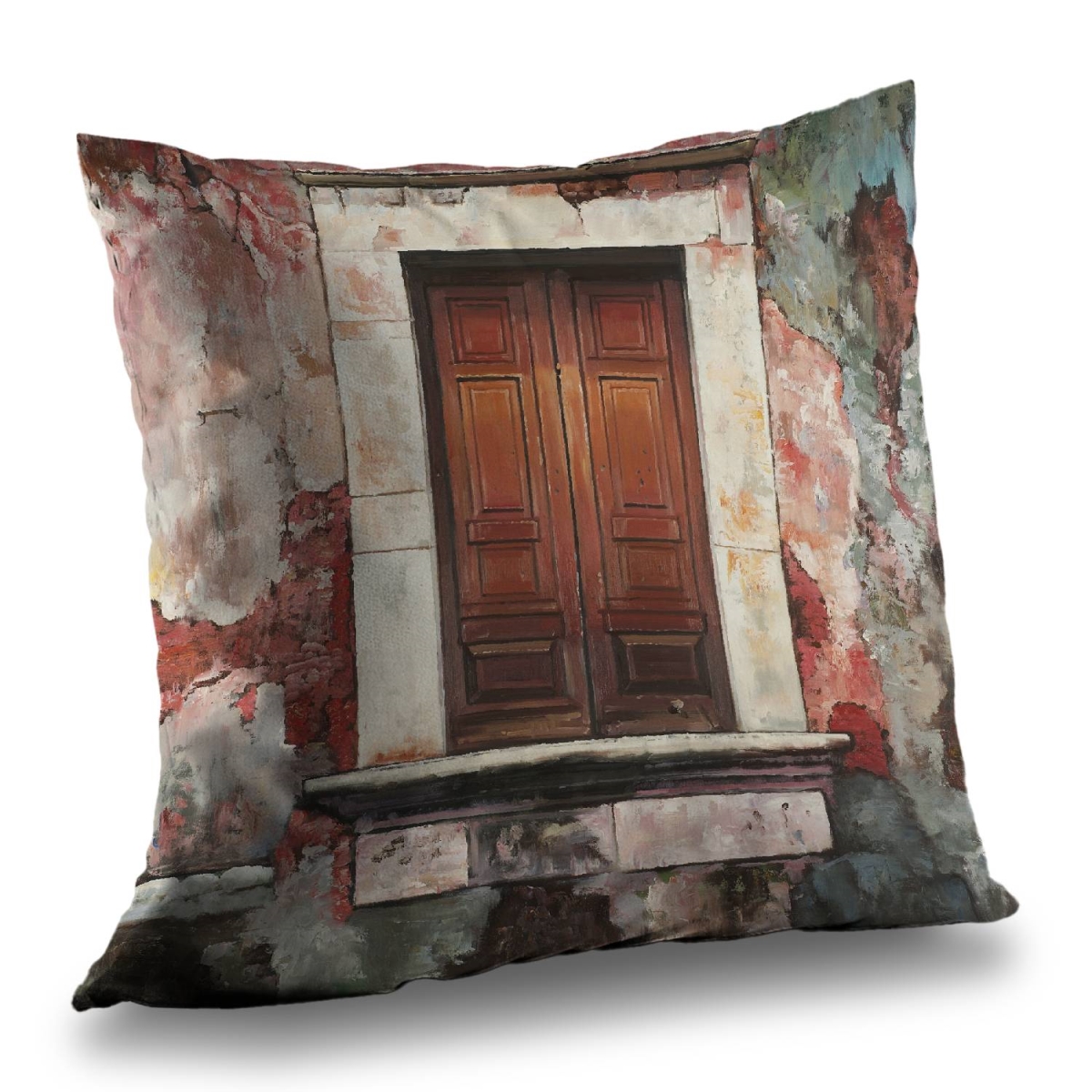 C1PT141411UUWM 14 x 14 in. Door of An Old Red Building - Still Life Throw Pillow Insert