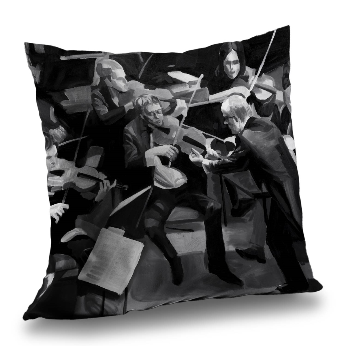 C1PT14141DKJRJ 14 x 14 in. Symphony Orchestra Poly Twill Throw Pillow - Home Decor Accent