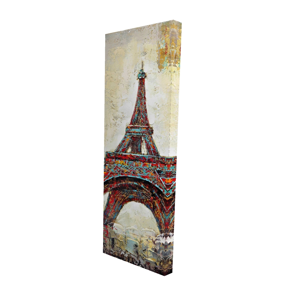 2080-4816-CI47 16 x 48 in. Abstract Eiffel Tower Canvas - Yellow Architecture Bedroom Decor