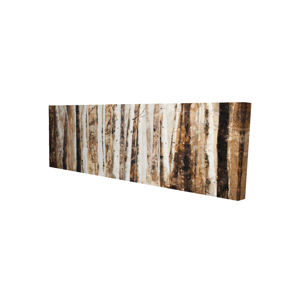 2080-1648-LA71 16 x 48 in. Modern Trees Brown Canvas - Abstract Forest Wall Art Decor