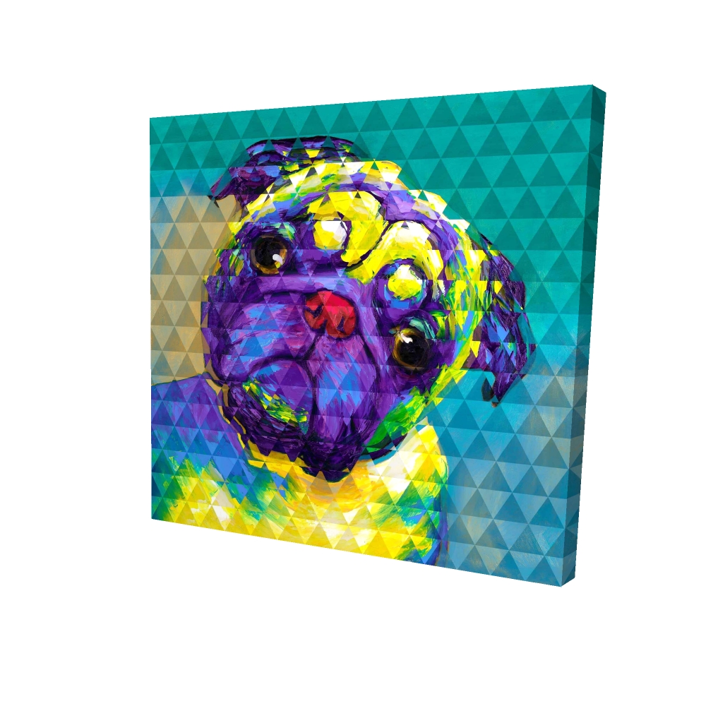 2080-2424-AN81 24 x 24 in. Geometric Curious Pug Canvas - Unique Home Decor Wall Art