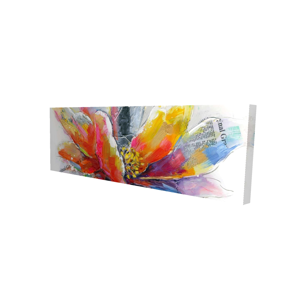 2080-1648-FL62 16 x 48 in. Red Botanical Canvas - Abstract Flower Texture Home Decor