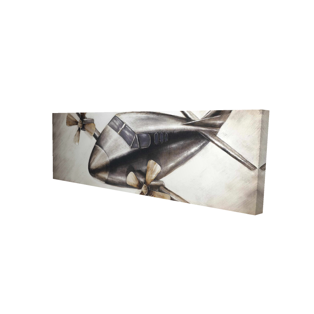 2080-1648-TR7 16 x 48 in. Airplane in Full Flight Canvas - Aviation Man Cave Decor