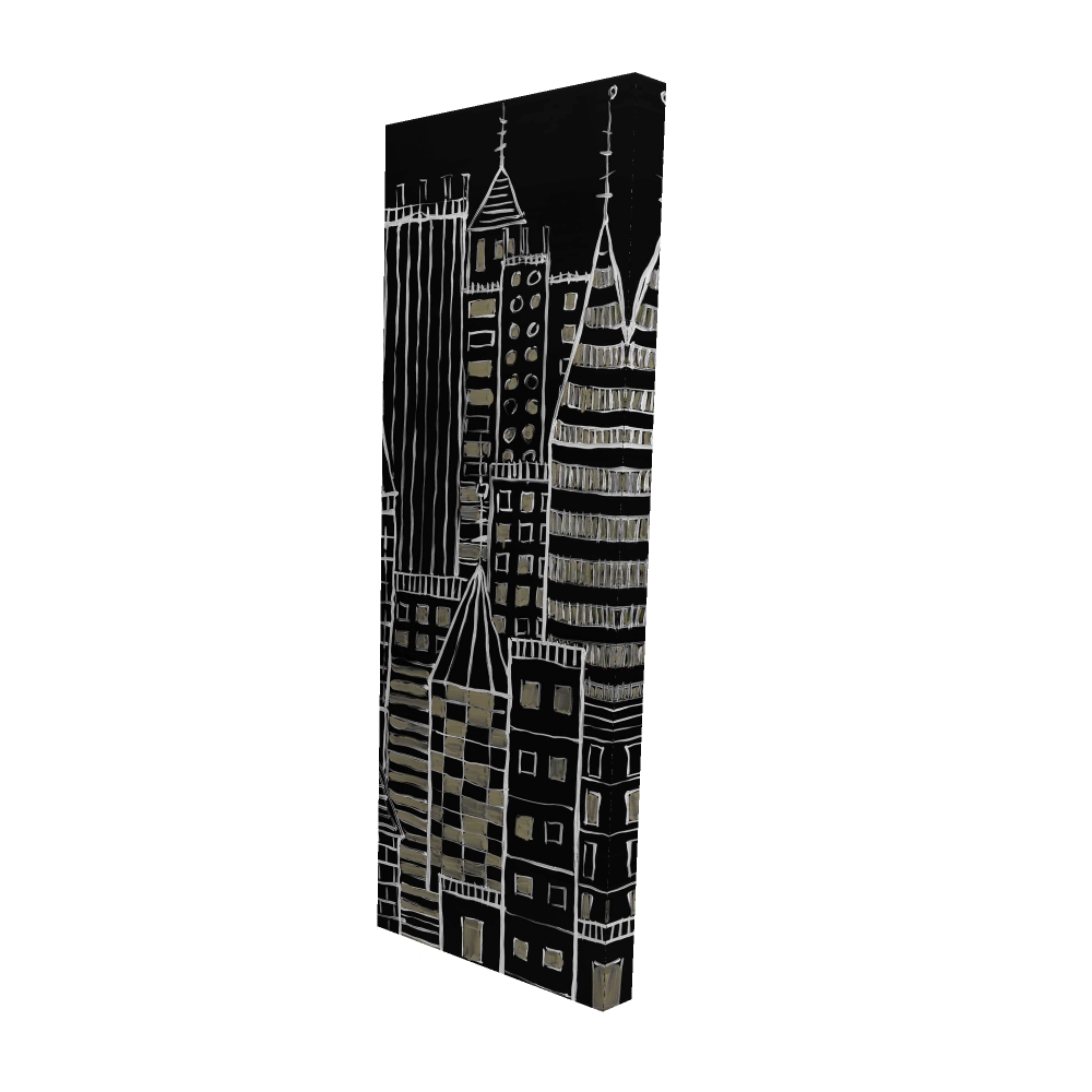 2080-4816-CI317-1 16 x 48 in. Illustrative Dark City Canvas - Unique Home Decor Wall Art