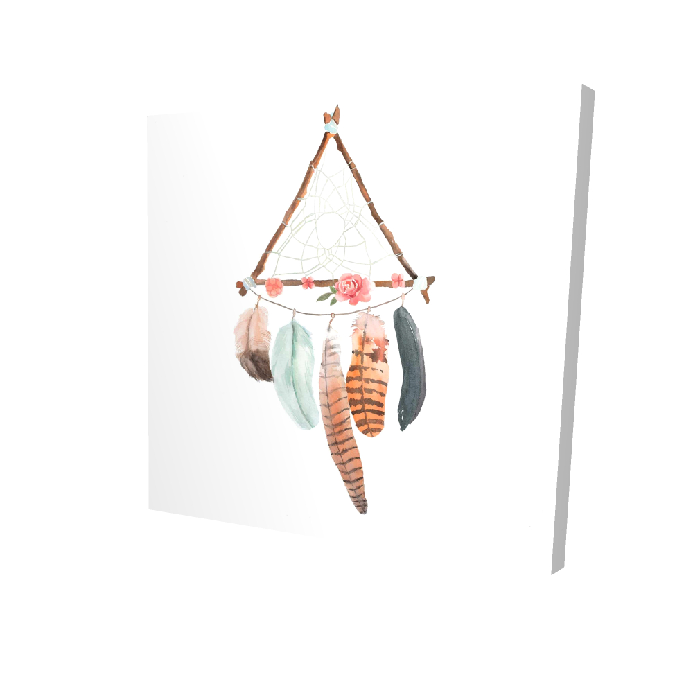 2080-2424-MI95 24 x 24 in. Triangular Dream Catcher Canvas - Bedroom Flowers Decor