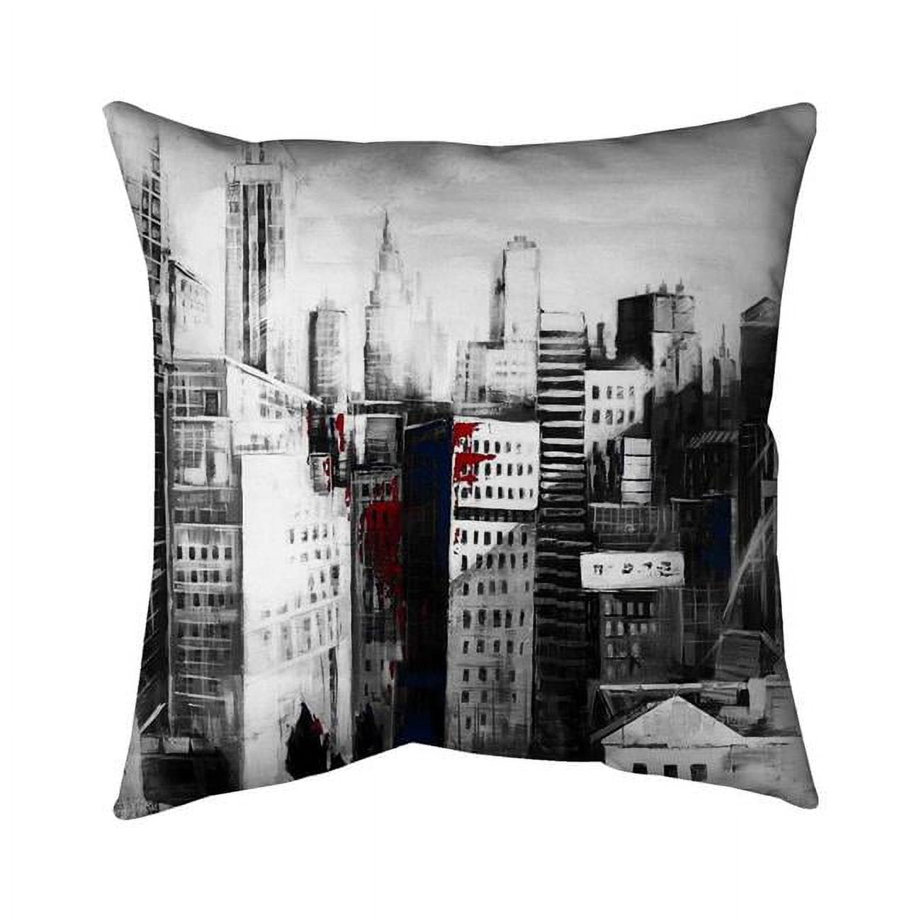 18 x 18 in. White City with Paint Splash-Double Sided Print Indoor Pillow