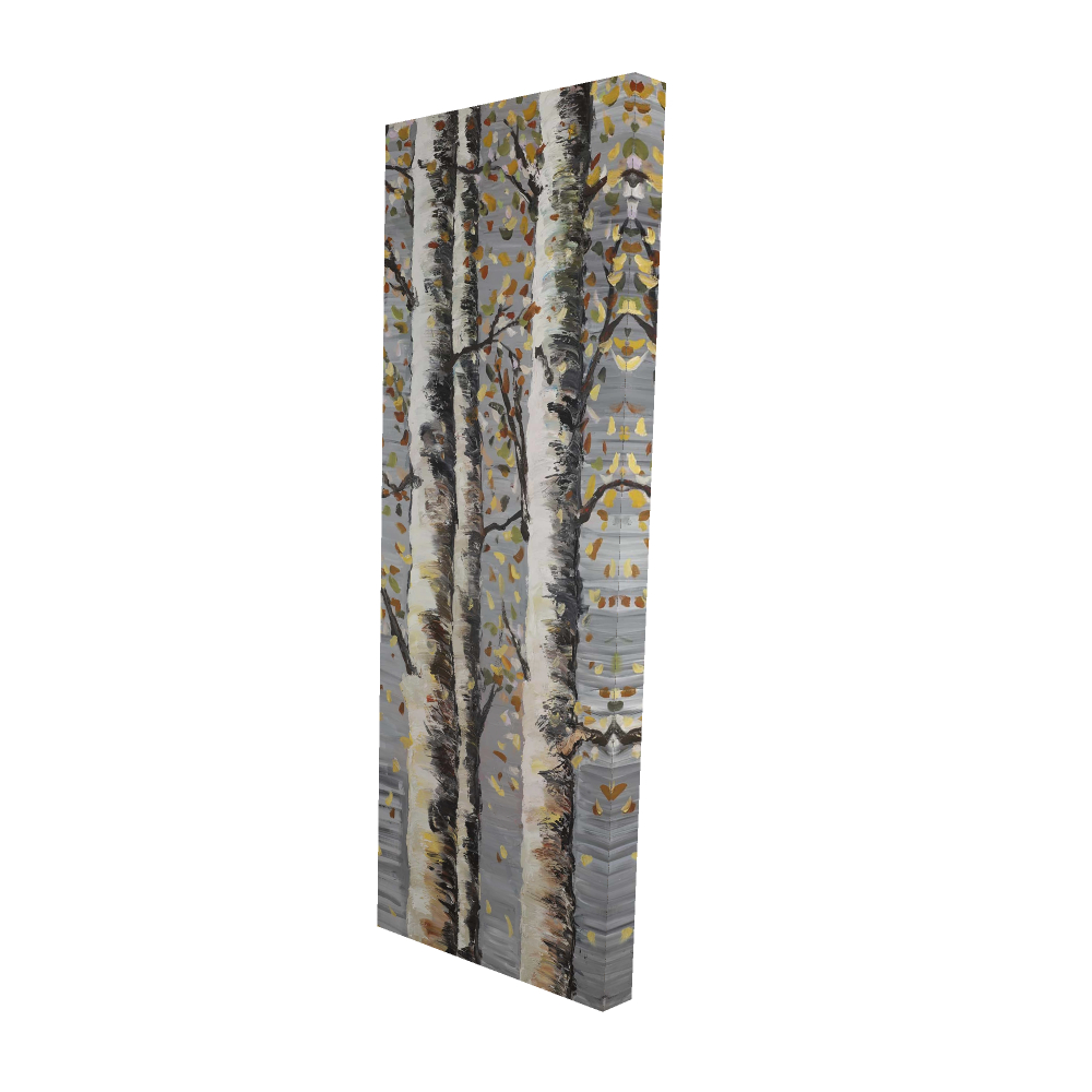 2080-4816-LA113 16 x 48 in. Blossoming Birches Canvas - Trees Gray Landscape Wall Art