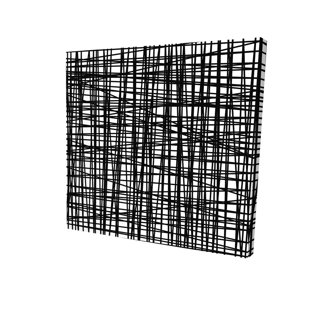 2080-2424-AB30 24 x 24 in. White Abstract Shapes Canvas - Abstract Small Stripes Decor